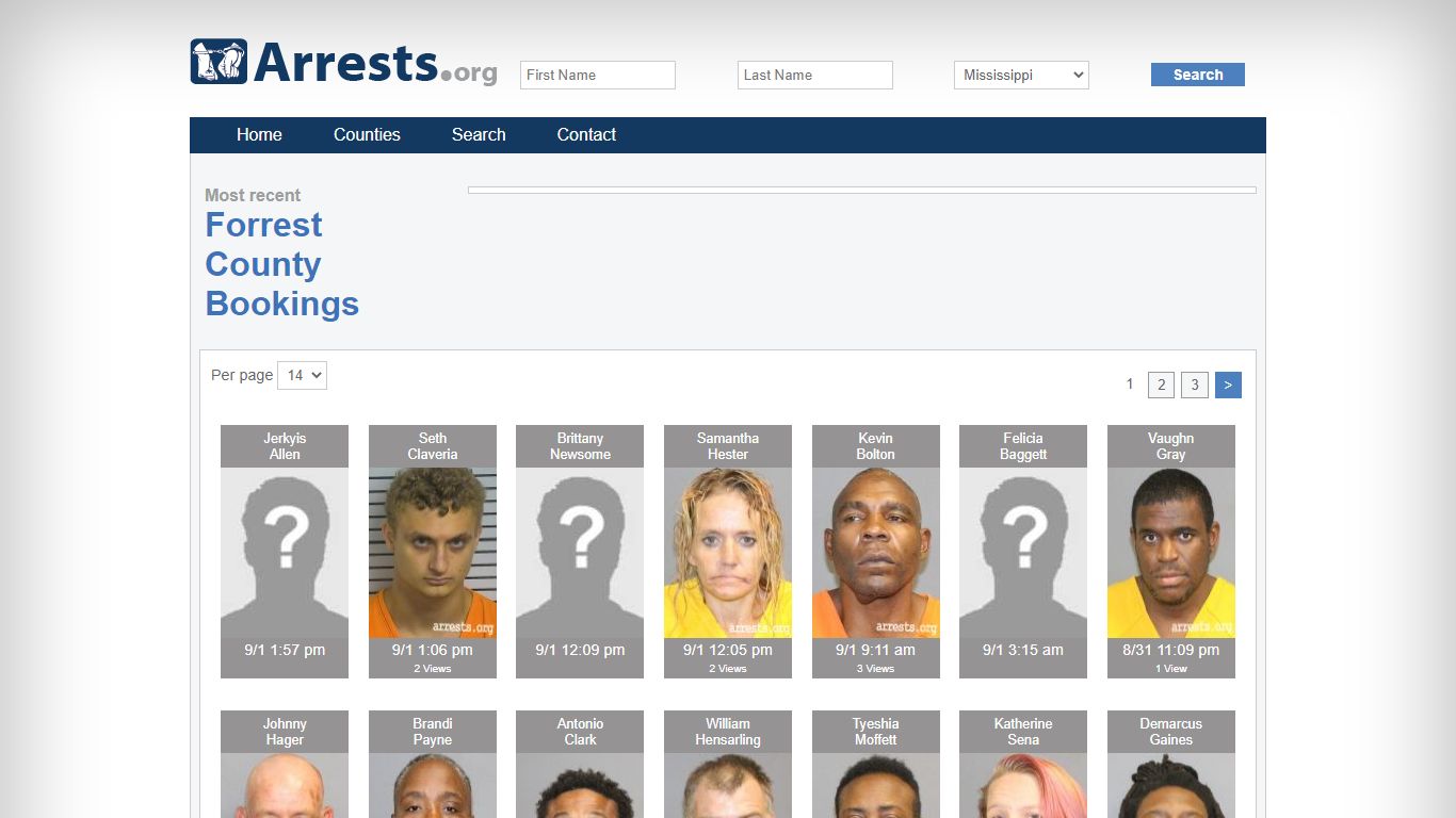 Forrest County Arrests and Inmate Search
